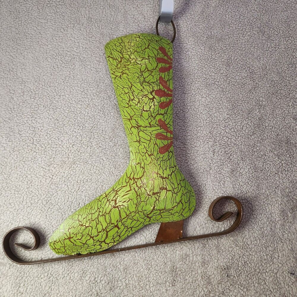 Vintage Metal  Christmas Decor Ice Skate